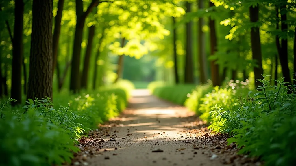 Brīvā taka ar skaņiem un skaidriem ceļojuma marķējumiem dabas parkā
